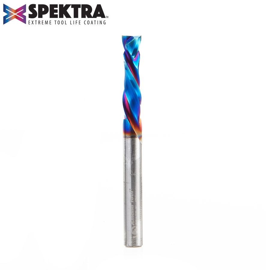 Amana Spektra Solid Carbide Compression End Mill 6 mm, 2-Flute with Longlife Coating, 25 mm Cutting Height