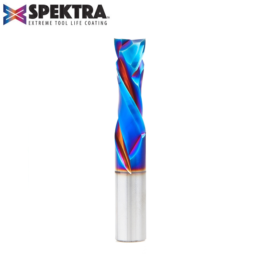 Amana Spektra Solid Carbide Compression End Mill 12 mm, 2-Flute with Longlife Coating, 35 mm Cutting Height