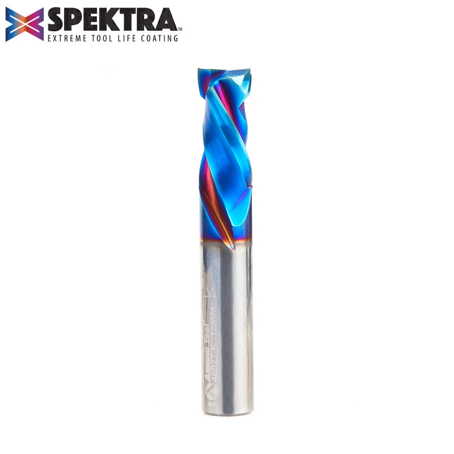 Amana Spektra Solid Carbide Compression End Mill 12 mm, 2-Flute with Longlife Coating, Cutting Height 25 mm