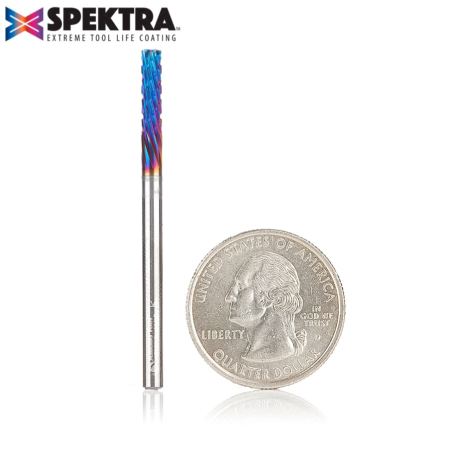 Amana Spektra Solid Carbide End Mill 3 mm for Carbon, with Longlife Coating, Down-Cut