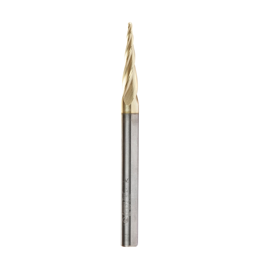 Amana Solid Carbide End Mill 1,5 mm, 4-Flute, 2D 3D Carving, Shank 6 mm, Up-Cut
